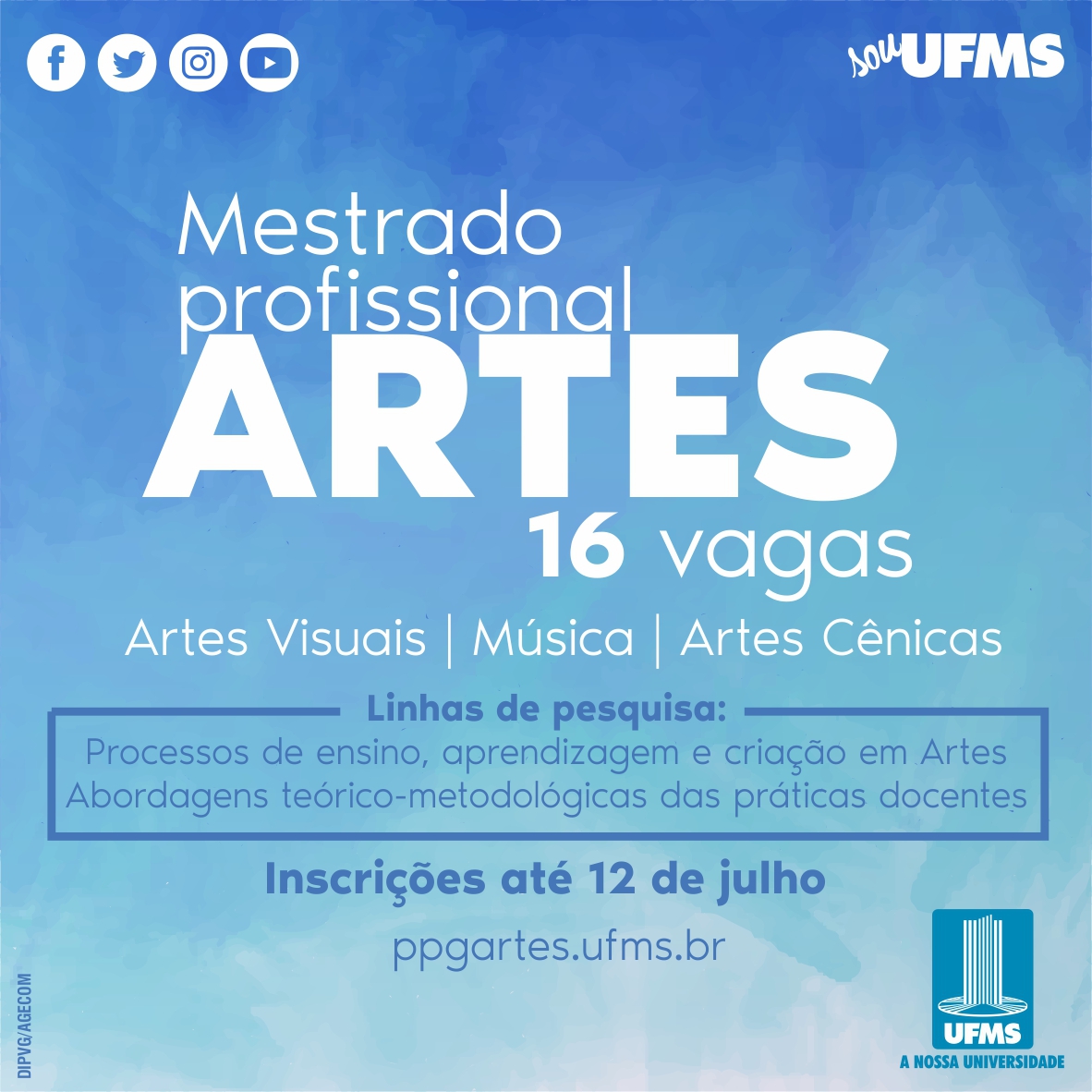 Abertas inscrições para Mestrado Profissional em Artes – UFMS