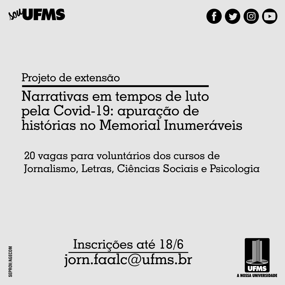 Estudantes poderão atuar junto a memorial dedicado às vítimas da Covid-19