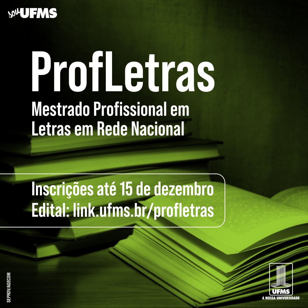 Mestrado Profissional em Letras recebe inscrições até esta quinta-feira –  UFMS