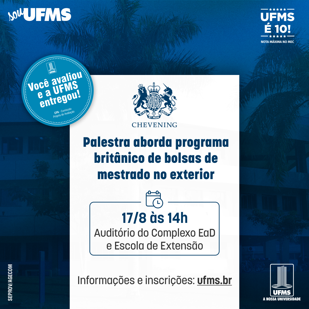 Programa de bolsas para mestrado no exterior será abordado na Cidade  Universitária – UFMS
