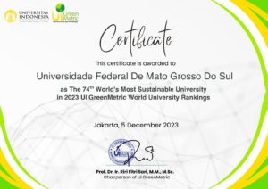 UFMS é classificada entre as 75 universidades mais sustentáveis do Mundo