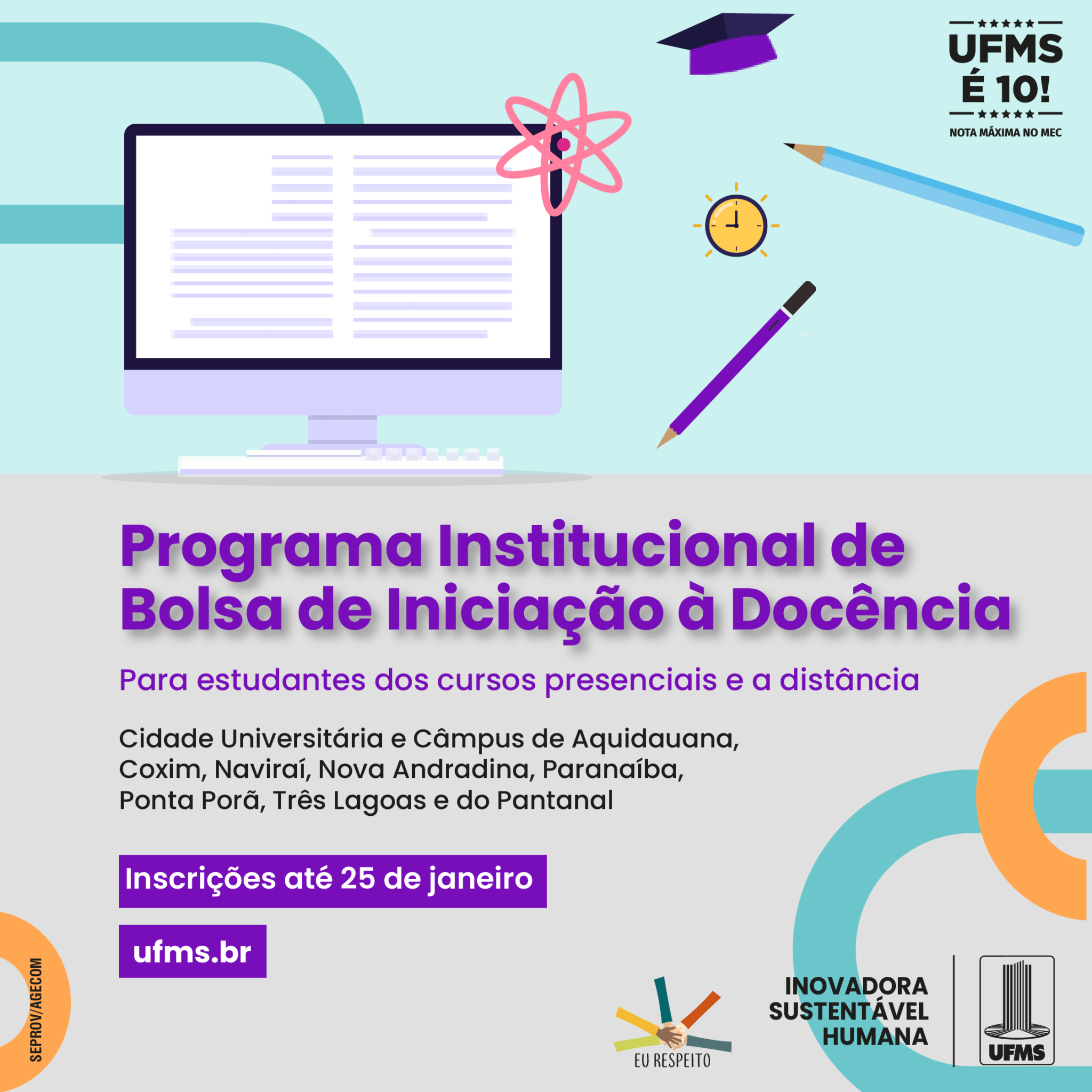 Programa Institucional de Bolsa de Iniciação à Docência abre vagas para ...